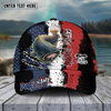 Joycorners Fishing Paint Scratch American Flag Pattern Sport Pattern Personalized Name 3D Cap (11 Breeds)