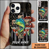 Joycorners Fishing Camo Cross Fishing Lure Art Personalized Name Phone Case (10 Fish Species)