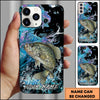 Joycorners Fishing Neon Scale Texture Water Splash Personalized Name Phone Case (10 Fish Species)