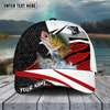 Joycorners Fishing Red White Pattern Sport Pattern Personalized Name 3D Cap (11 Breeds)