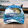 Joycorners Fishing Blue Water Camo Pattern Sport Pattern Personalized Name 3D Cap (11 Breeds)