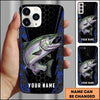 Joycorners Fishing 3D Realistic Honeycomb Tech Background Personalized Name Phone Case (10 Fish Species)