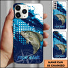 Joycorners Fishing Blue Ocean Compass Star Pop Art Personalized Name Phone Case (10 Fish Species)