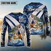 Joycorners Fishing Blue Lava Smoke Silver Line Design Custom Name & Team Name 3D Shirts (11 Breeds)