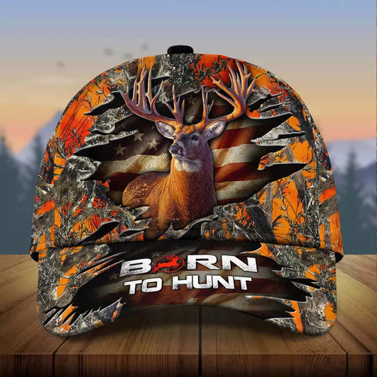 Joycorners Premium Born To Hunt Deer Hunting 3D Hat Multicolor