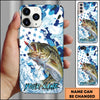 Joycorners Fishing Star Camo Water Splash Art Personalized Name Phone Case (10 Fish Species)