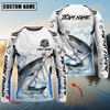 Joycorners Fishing White Black Curve Pattern Design Custom Name & Team Name 3D Shirts (11 Breeds)