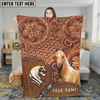 Joycorners Horse Rustic Tooled Leather Floral Pattern Zipper Art Personalized Name 3D Blanket  (8 Breeds)