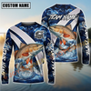 Joycorners Fishing Blue Lava Smoke Silver Line Design Custom Name & Team Name 3D Shirts (11 Breeds)