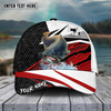 Joycorners Fishing Red White Pattern Sport Pattern Personalized Name 3D Cap (11 Breeds)