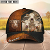 Joycorners Cow Farm Rustic Leather Patch Trio Cow Personalized Name Cap (8 Breeds)