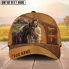 Joycorners Jesus Embracing Horse Farm Scene Western Leather Art Personalized Name Cap (8 Breeds)