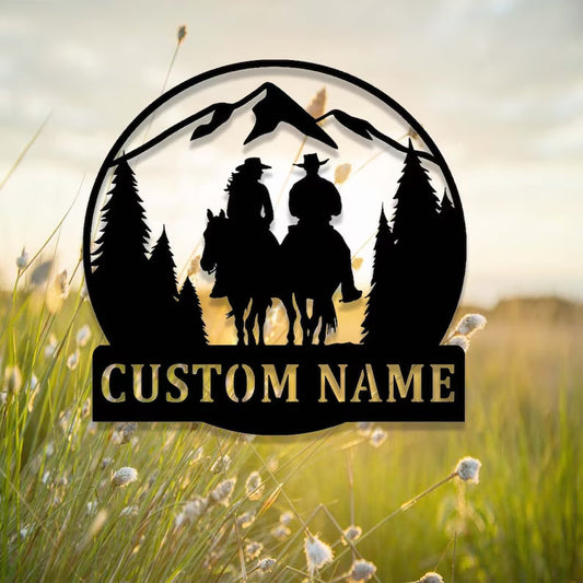 Personalized Name Horse Cowboy Cowgirl Metal Sign