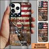 Joycorners American Flag Deer Personalized Name Phone Case