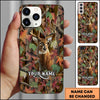 Joycorners Fall Leaves Deer Personalized Name Phone Case