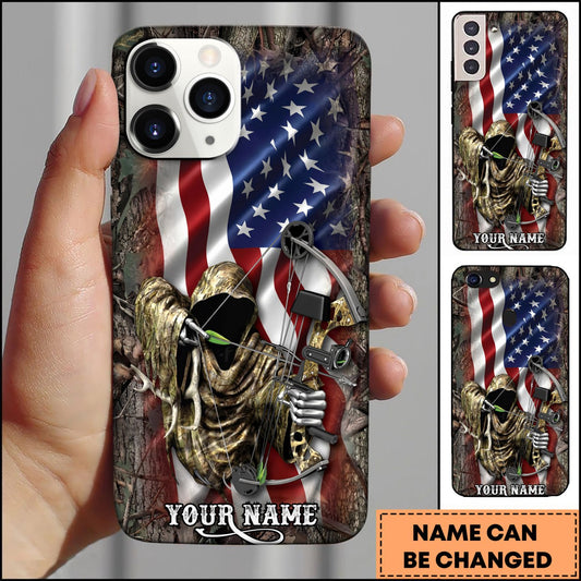 Joycorners American Flag Bow Hunter Personalized Name Phone Case