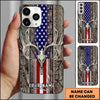 Joycorners American Flag Deer Skull Personalized Name Phone Case