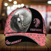 Personalized multicolor premium love white horse horseshoes pattern cap