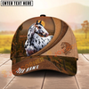 Joycorners Desert Sunset Horse Leather Style Personalized Name Cap (9 Breeds)