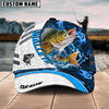 Joycorners Fishing White Blue Lava Sport American Flag Pattern Sport Pattern Personalized Name 3D Cap (11 Breeds)