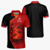 Joycorners Personalized BBQ Chef T Shirt - Flaming Grill Patties Red Black Design MT2509