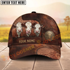 Joycorners Cow Farm Western Tooled Leather Cow Trio Personalized Name Cap (8 Breeds)