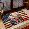 Joycorners Patriotic Cow Trio Wrapped in American Flag 1776–2026 Farm Name Personalized 3D Doormat (8 Breeds)