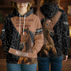 Joycorners Camo Blaze Horse Lover Personalized Name 3D Hoodie (8 Breeds)