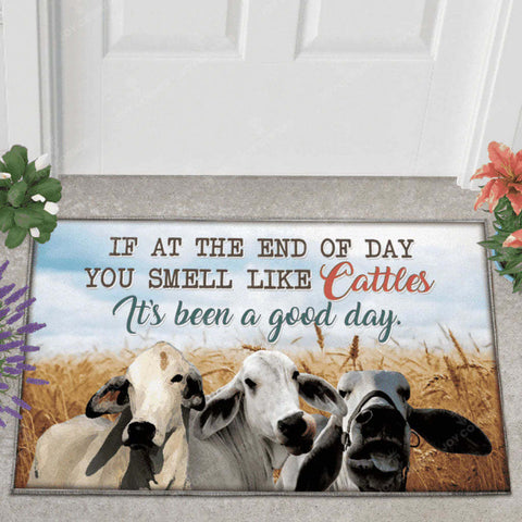 Joycorners Brahman Cattle Lover Good Day Doormat