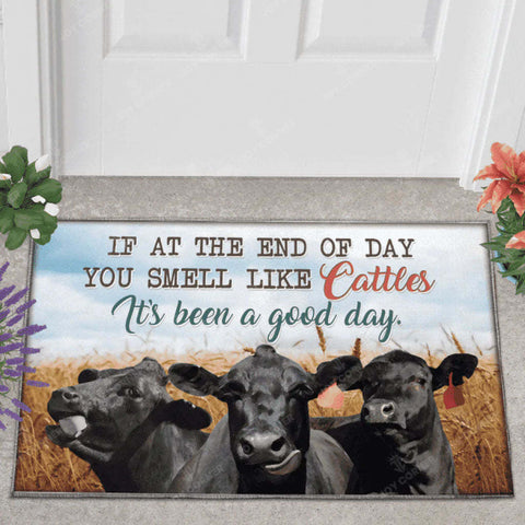 Joycorners Black Angus Cattle Lover Good Day Doormat