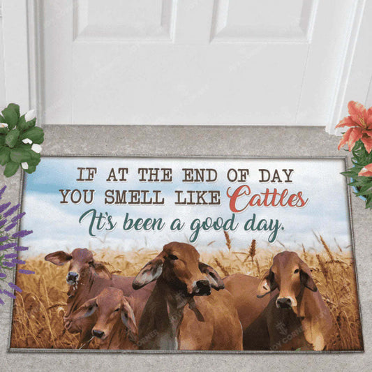 Joycorners Brahman Cattle Lover Good Day Doormat