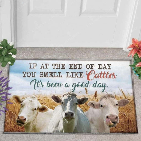Joycorners Charolais Cattle Lover Good Day Doormat
