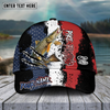 Joycorners Fishing Paint Scratch American Flag Pattern Sport Pattern Personalized Name 3D Cap (11 Breeds)