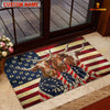 Joycorners Patriotic Cow Trio Wrapped in American Flag 1776–2026 Farm Name Personalized 3D Doormat (8 Breeds)