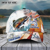 Joycorners Fishing Skinfish Water Sport Pattern Personalized Name 3D Cap (11 Breeds)