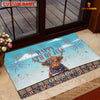 Joycorners Happy 4th of July Cow with USA Scarf Fireworks Personalized Name 3D Doormat (8 Breeds)