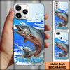 Joycorners Fishing Water Splash Blue Pop Art Personalized Name Phone Case (10 Fish Species)