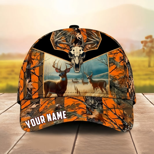 Joycorner Deer Skull Hunting Personalized Name 3D Cap