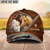 Joycorners Jesus & Horse “Never Walk Alone” Tooled Leather Western Art Personalized Name Cap (8 Breeds)