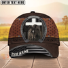 Joycorners Rustic Christian Horse & Cross Western Leather Texture Personalized Name Cap (8 Breeds)