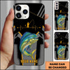 Joycorners Fishing Heartbeat Angler Silhouette Design Personalized Name Phone Case (10 Fish Species)