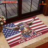 Joycorners Cool Cow Wearing USA Flag Bandana and Sunglasses Patriotic Personalized Name 3D Doormat (8 Breeds)