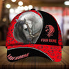 Personalized multicolor premium love white horse horseshoes pattern cap