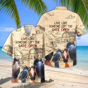 Joycorners Open Gate Cowboy Horse Hawaiian Shirt