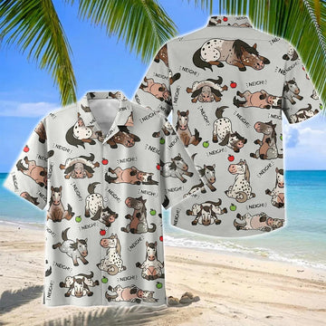 Joycorners Cute Cartoon Appaloosa Horse Neigh Pattern Hawaiian Shirt
