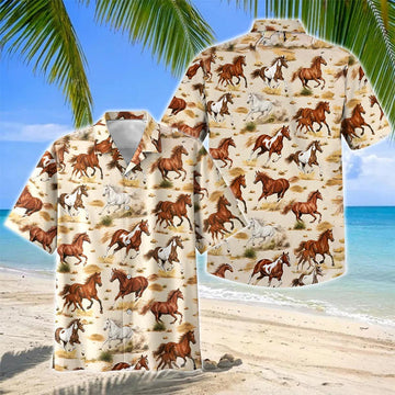 Joycorners Wild Stallions Galloping Hawaiian Shirt