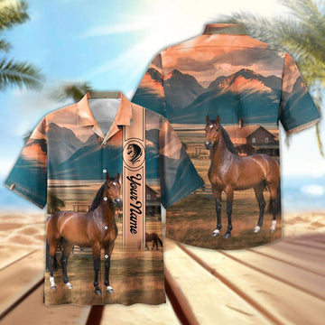 Joycorners Personalized Warmblood Horse Farm Hawaiian Shirt