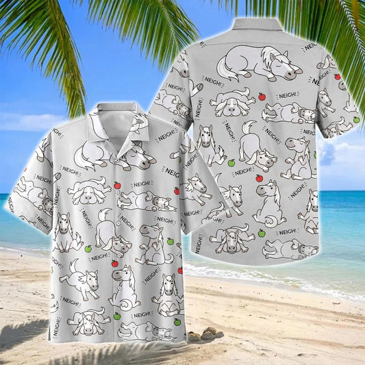 Joycorners Cute Cartoon Arabian Horse Neigh Pattern Hawaiian Shirt