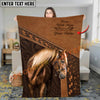 Joycorners Never Walk Alone Western Leather Horse Personalized Name 3D Blanket (8 Breeds)