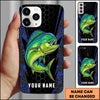 Joycorners Fishing 3D Realistic Honeycomb Tech Background Personalized Name Phone Case (10 Fish Species)